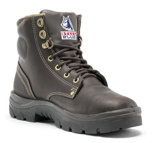 Steel Blue Argyle High Ankle Lace Up Safety Boot