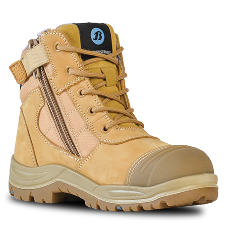 Bata Ladies Dakota Zip Sided Safety Boot - Wheat