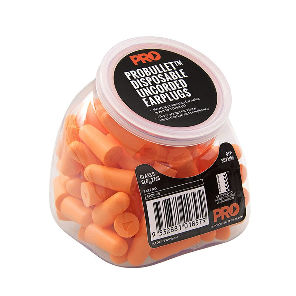 ProChoice Probullet Disposable Uncorded Earplugs - 50 Pack