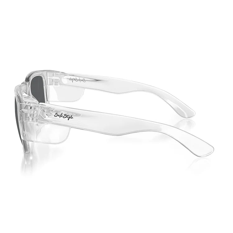 SafeStyle Fusion Clear Frame Smoke Lens Safety Spec