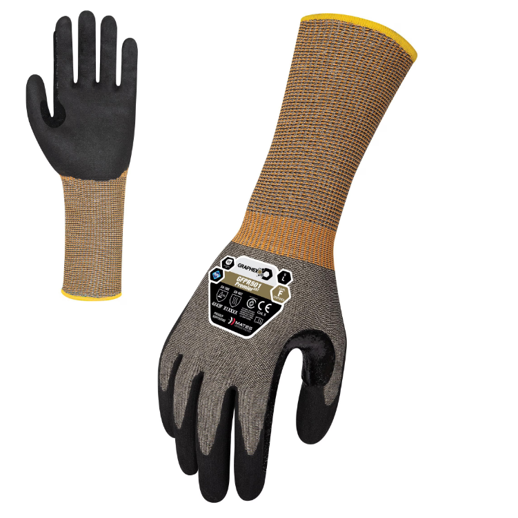 Force360 Graphex Premier Cut F 13 Gauge Touch Screen Nitrile Coat Ext Cuff Glove