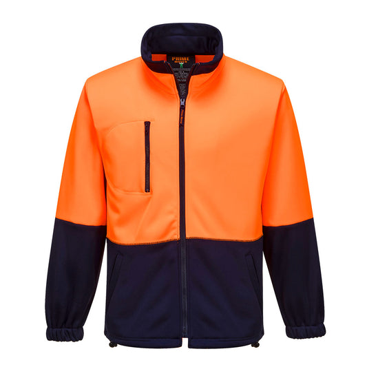 Portwest Hi-Vis Water Repellent Contrast Zipped Class D Brush Fleece Jumper