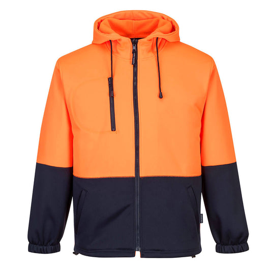 Portwest Hi-Vis Water Repellent Contrast Zipped Class D Hoodie