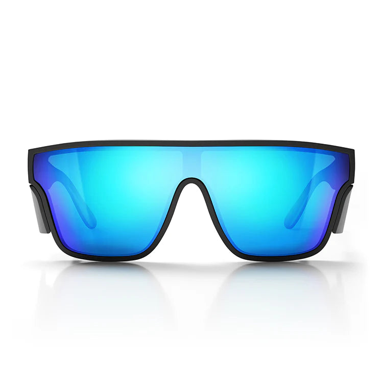 SafeStyle Primes Matt Black Frame Reflectors Blue Lens Safety Spec