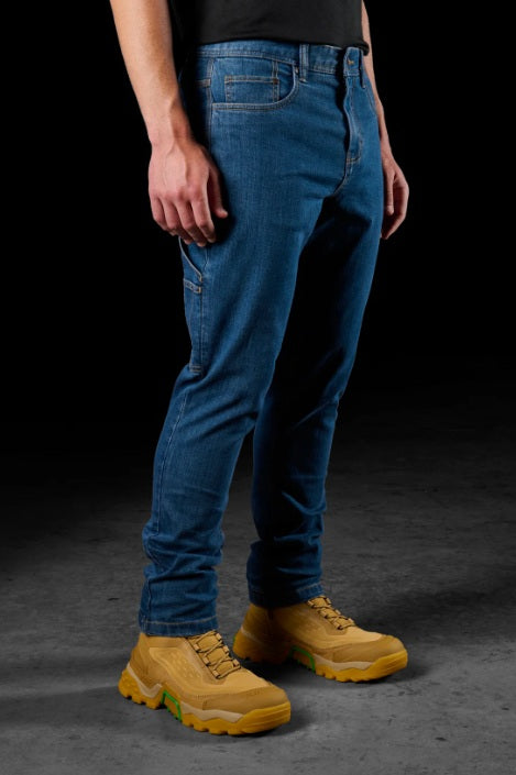 FXD WD-4 Straight Fit Stretch Denim Work Jeans, Mid Blue