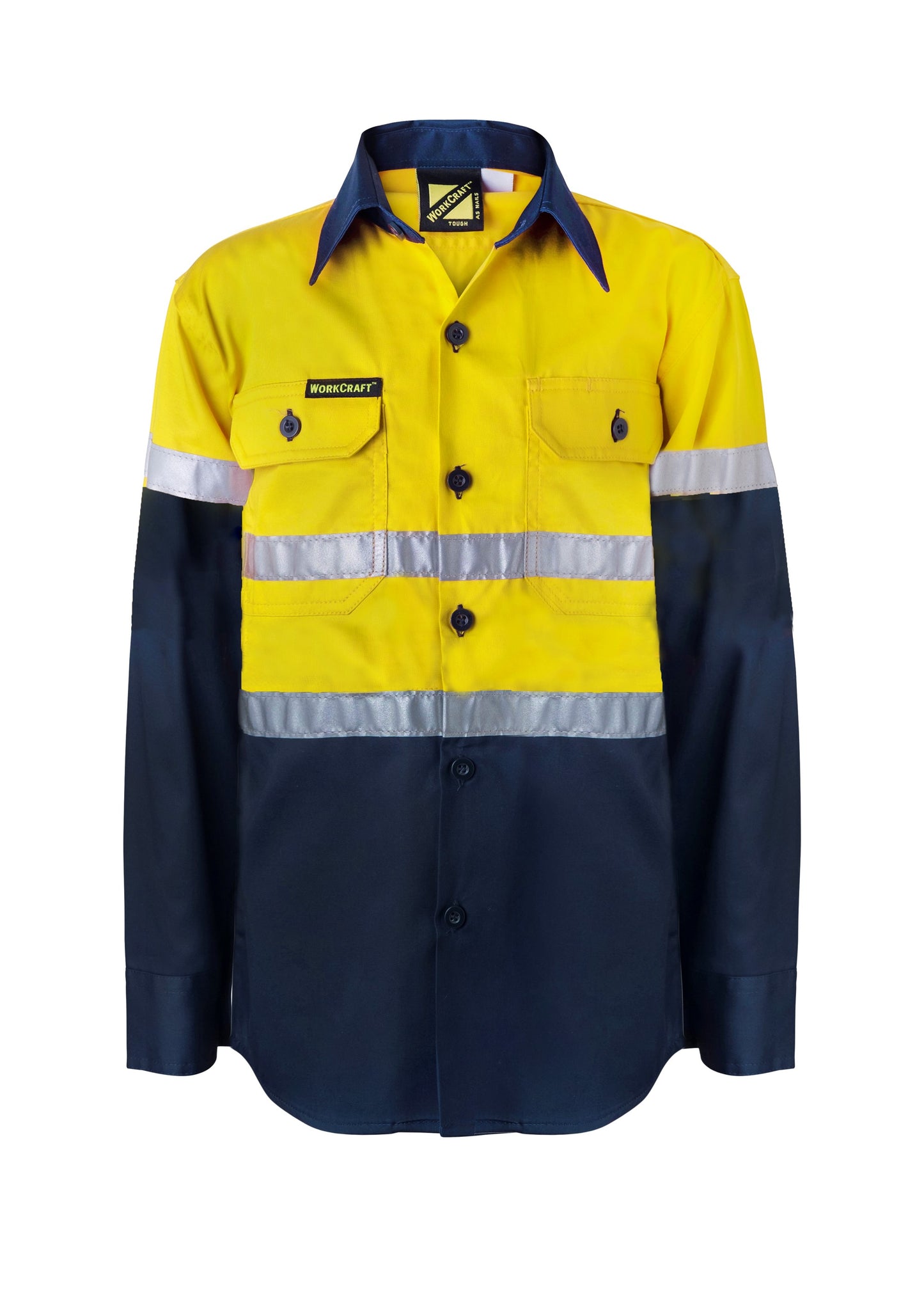 Workcraft Kids HiVis Cotton Drill Shirt w/ CSR Tape