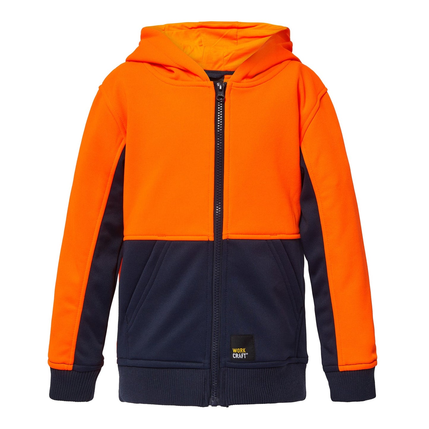 Workcraft Kids HiVis 320gms Full Zip Hoodie