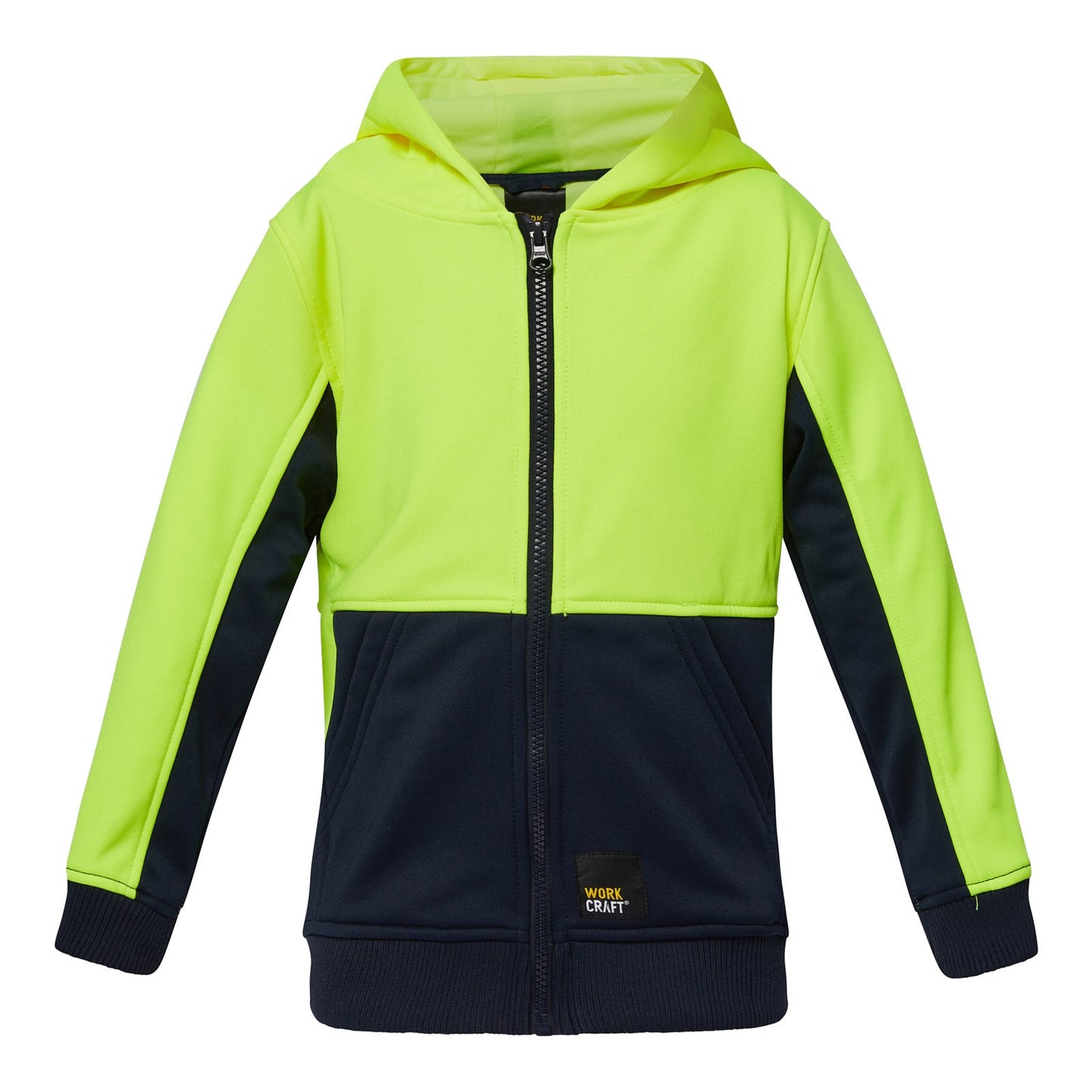 Workcraft Kids HiVis 320gms Full Zip Hoodie