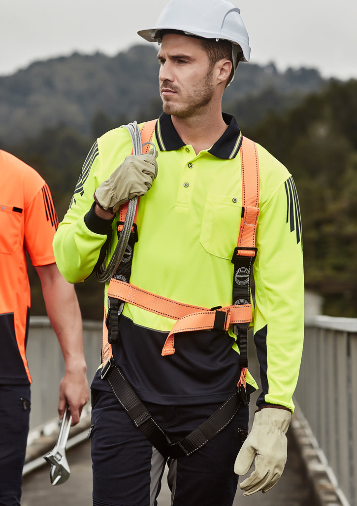 Syzmik Flux HiVis Microfibre Long Sleeve Polo - ZH310