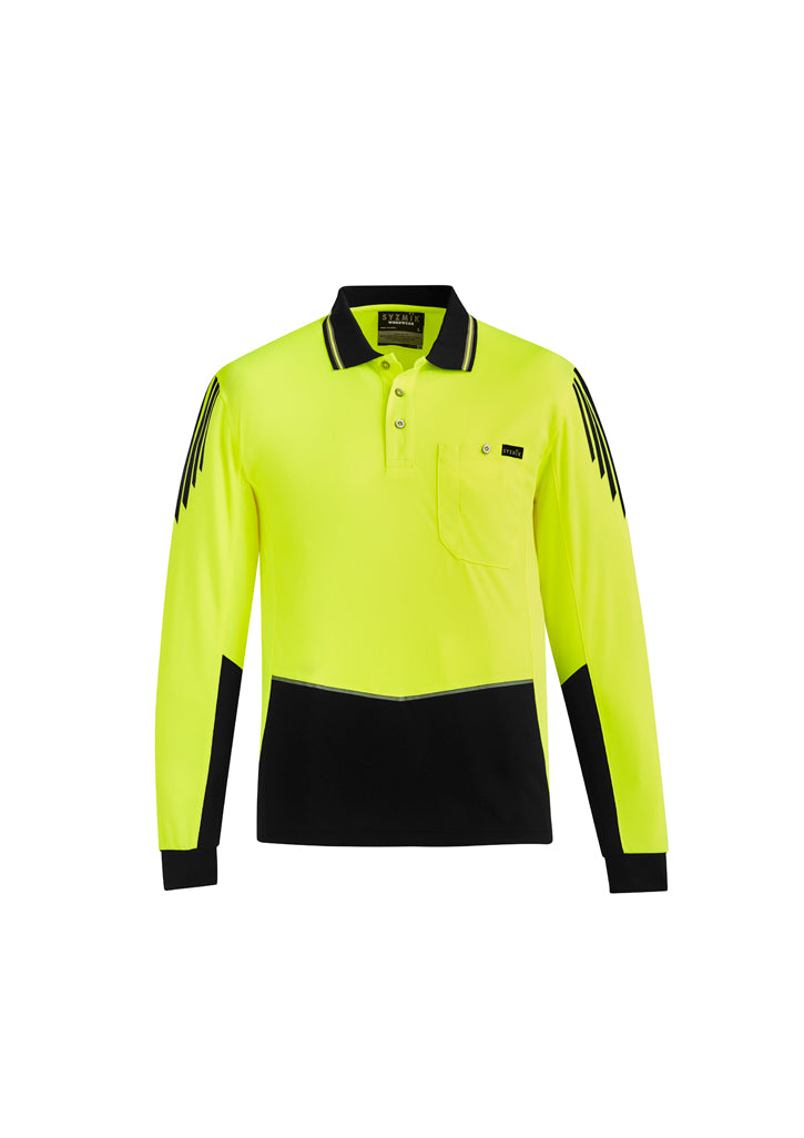 Syzmik Flux HiVis Microfibre Long Sleeve Polo - ZH310