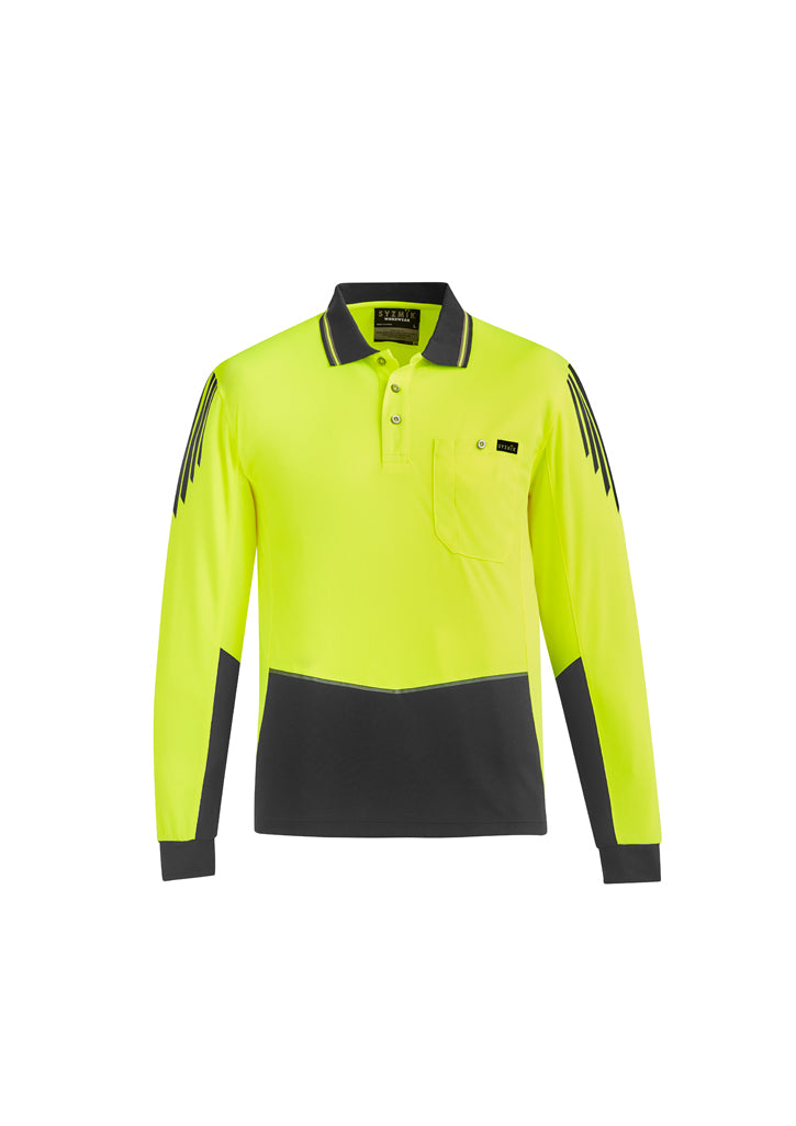 Syzmik Flux HiVis Microfibre Long Sleeve Polo - ZH310