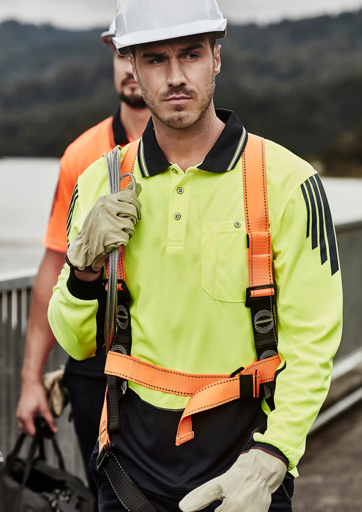 Syzmik Flux HiVis Microfibre Long Sleeve Polo - ZH310