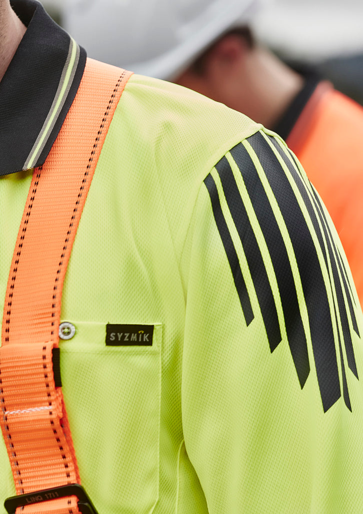 Syzmik Flux HiVis Microfibre Long Sleeve Polo - ZH310