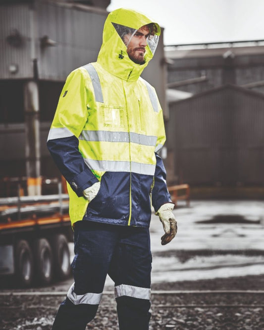 Syzmik Mens HiVis 4 in 1 Waterproof Jacket - ZJ532