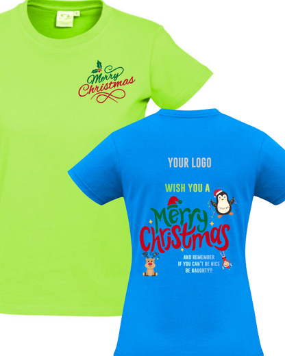 Customised Ladies Christmas Tee