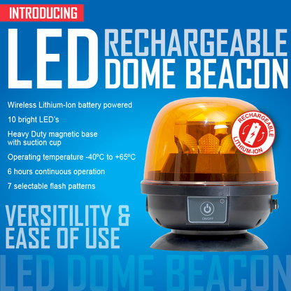 VisionSafe Rechargeable Dome LED Beacon with Remote