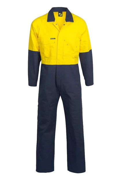 Workcraft HiVis Cotton Drill Coveralls - Long