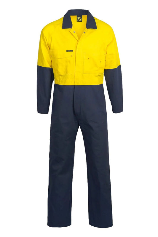 Workcraft HiVis Cotton Drill Coveralls - Long