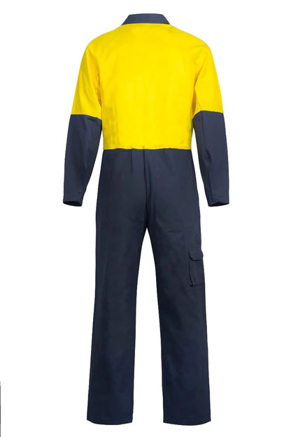 Workcraft HiVis Cotton Drill Coveralls - Long