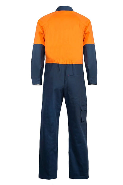Workcraft HiVis Cotton Drill Coveralls - Long