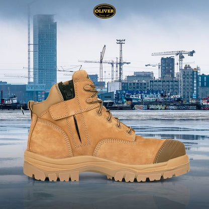 Oliver AT 55-350Z Series 130mm Zip Sided Boot - Stone