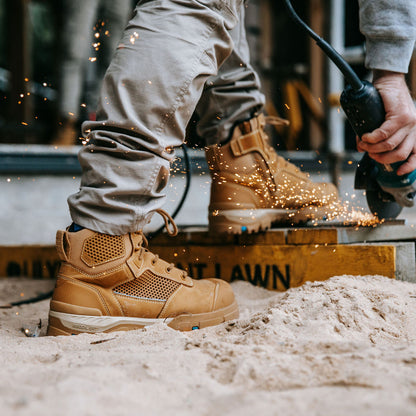 Bata Avenger Zip Sided Safety Boot - Wheat