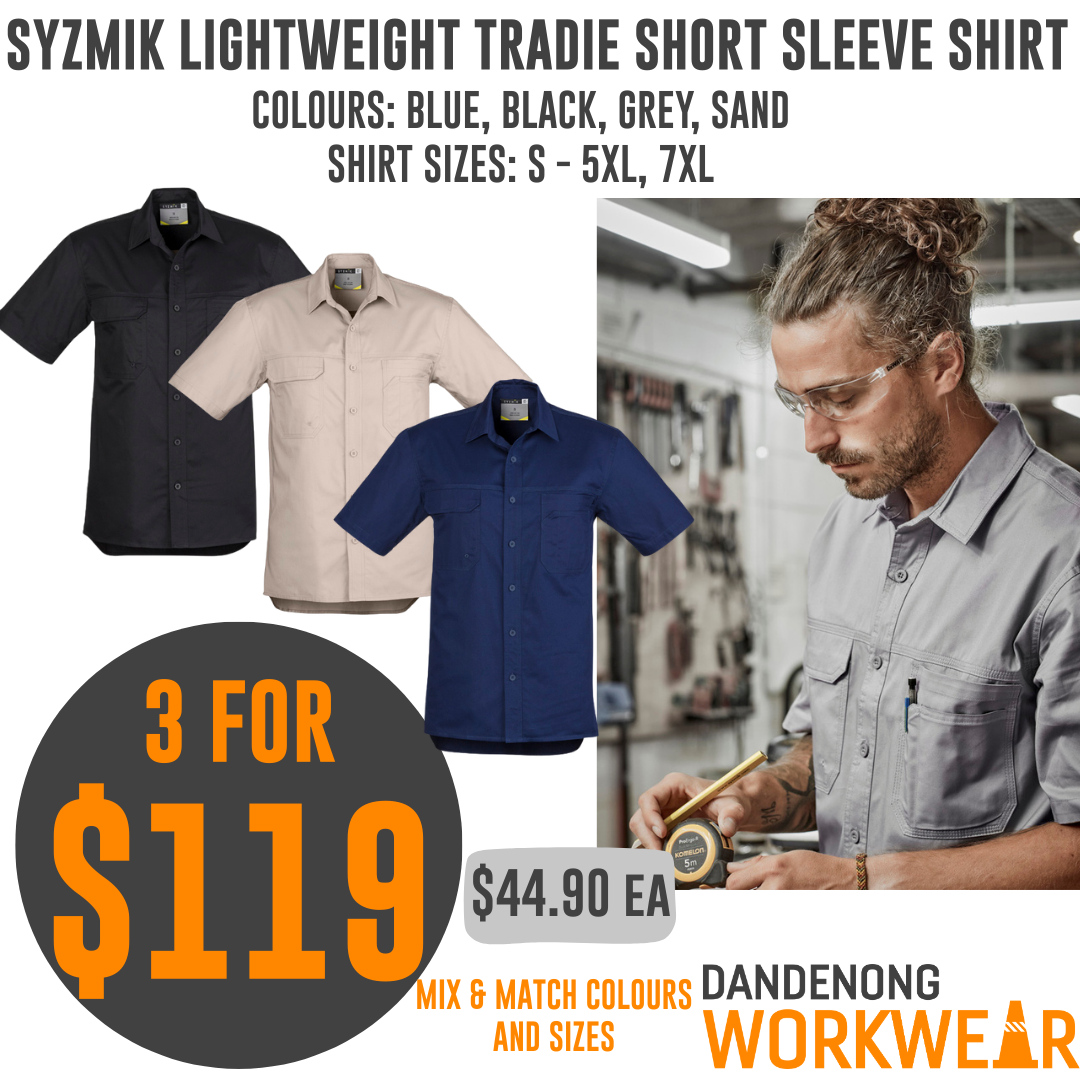 BUNDLE BUYS - 2 x Syzmik Tradie Lightweight Short Sleeve Shirt
