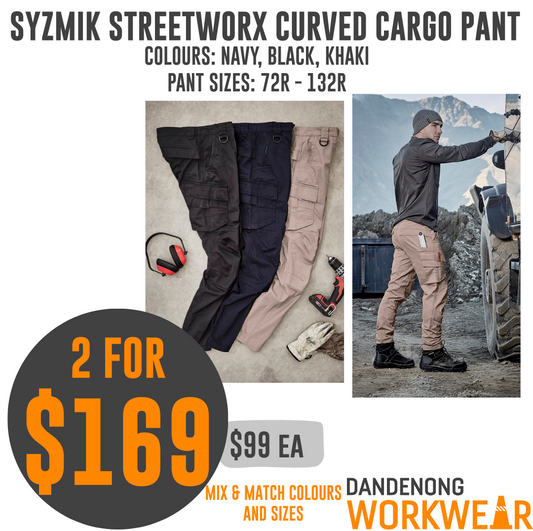 BUNDLE BUYS - 2 x Syzmik Streetworx Curved Cargo Pant - ZP360
