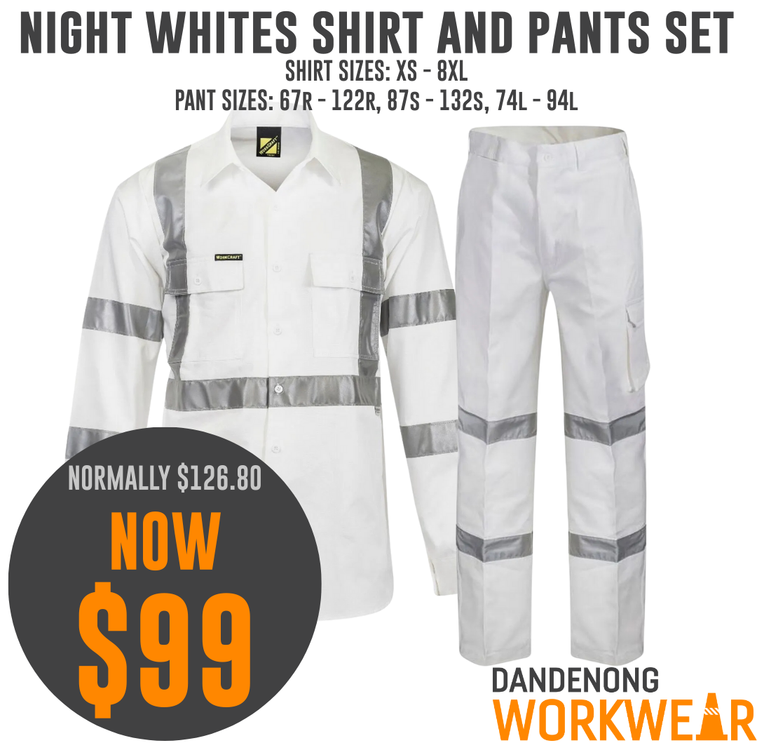 BUNDLE BUY - Workcraft Night White Shirt & Pant Set