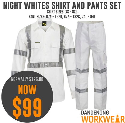 BUNDLE BUY - Workcraft Night White Shirt & Pant Set