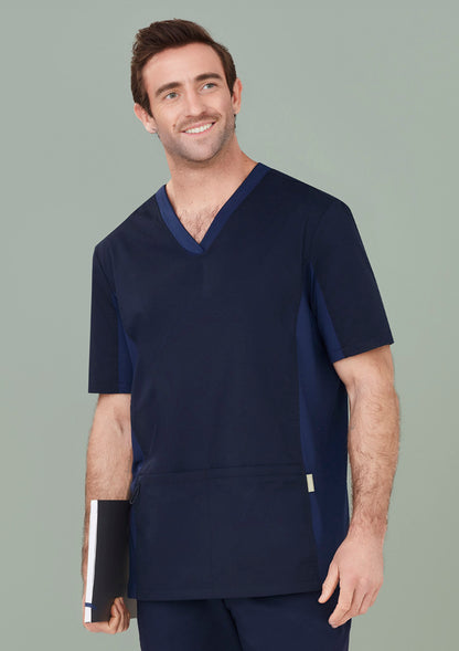 BizCare Men's Riley Stretch Scrub Top