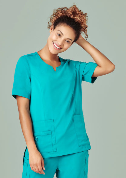 BizCare Women's Avery Round Neck Scrub Top