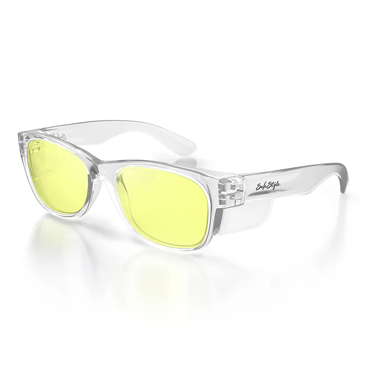 SafeStyle Classics Clear Frame Yellow Lens Safety Spec