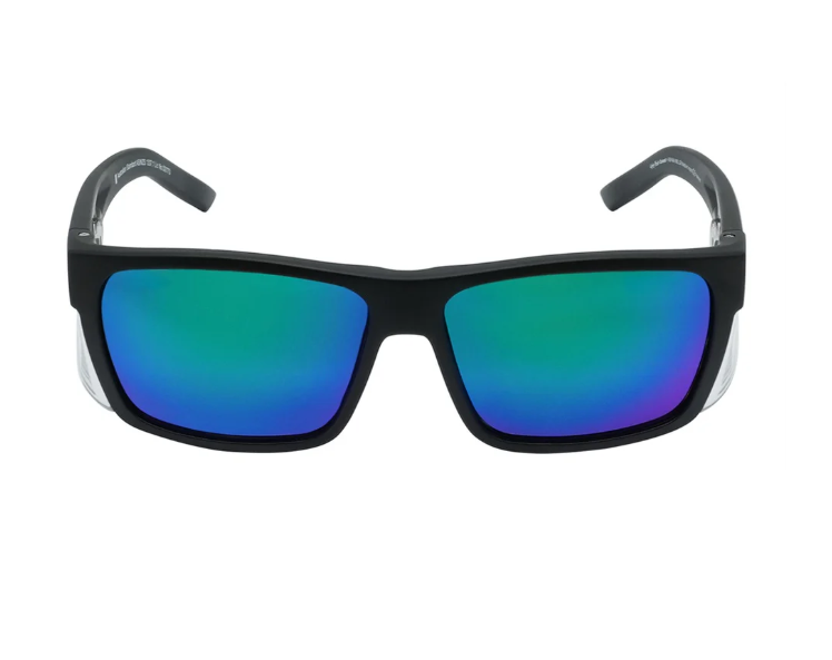 Ugly Fish Comet Matte Black Frame Polarised Green Mirror Lens Safety Spec