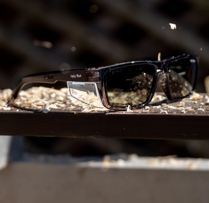 Ugly Fish Comet Matte Black Frame Polarised Smoke Lens Safety Spec