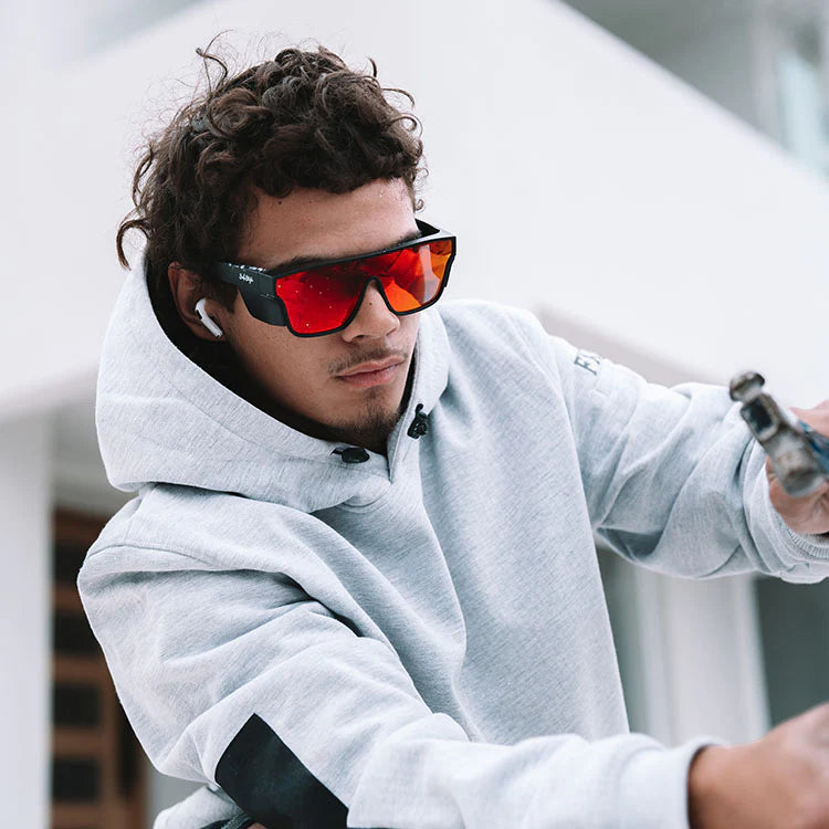 SafeStyle Primes Matt Black Frame Reflectors Red Lens Safety Spe