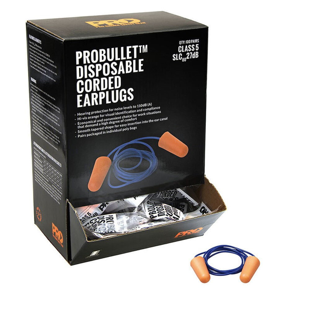 ProChoice Probullet Disposable Earplugs Corded 