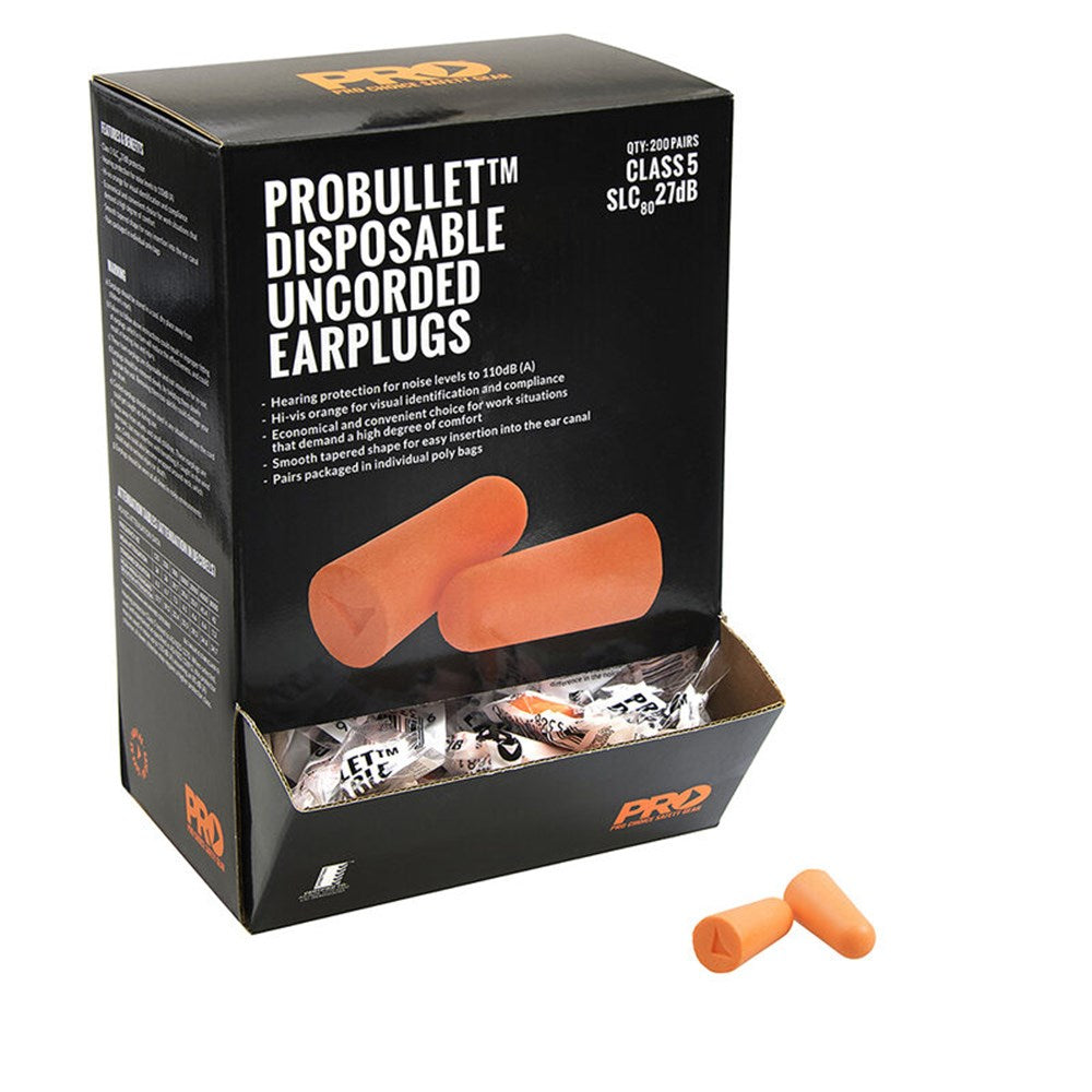 ProChoice Probullet Disposable Uncorded Earplugs Uncorded 