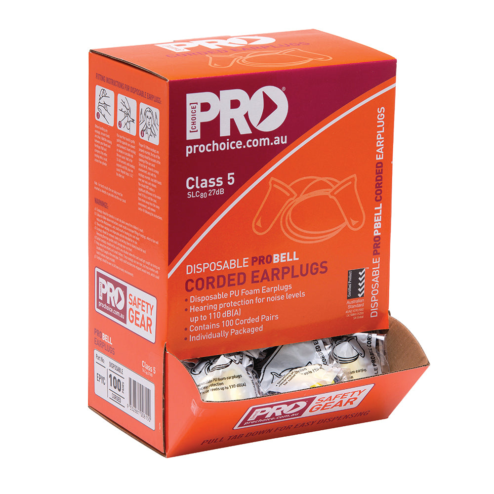ProChoice Probell Disposable Corded Earplugs Corded 