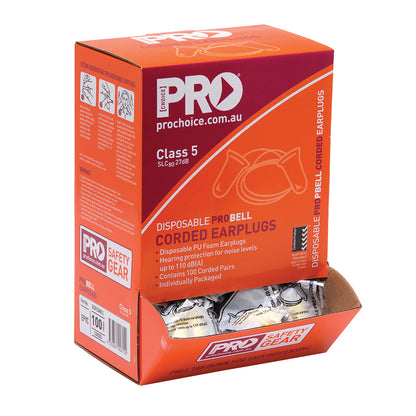 ProChoice Probell Disposable Corded Earplugs Corded 