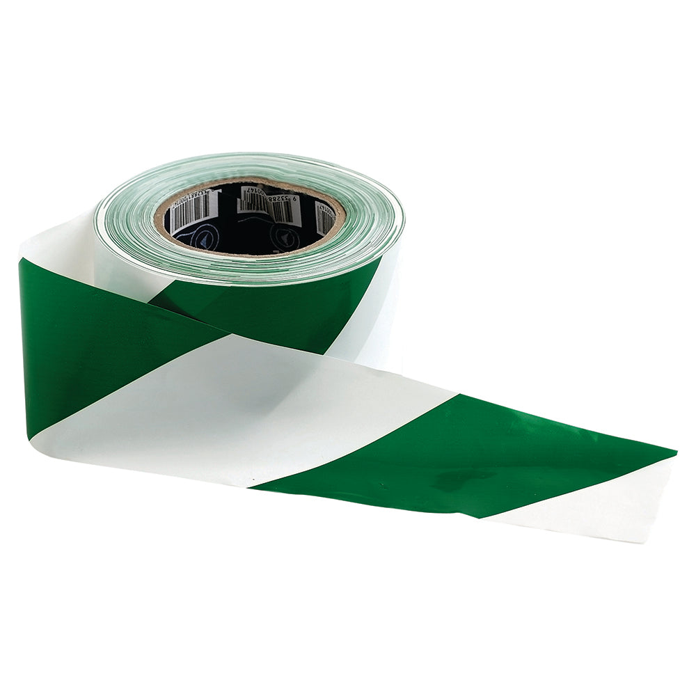 ProChoice Barricade Tape 100m x 75mm - Green & White 