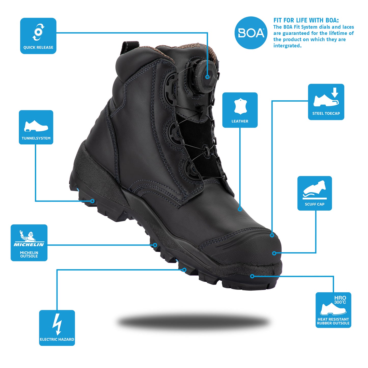 Bata Helix Ultra Ranger BOA Safety Boot - Black