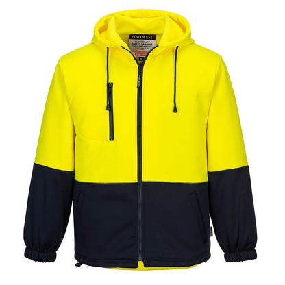Portwest Hi-Vis Water Repellent Contrast Zipped Class D Hoodie