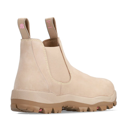 Bata Helix Ultra Nulla Ladies Elastic Sided Safety Boot - Sand