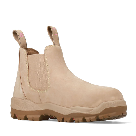 Bata Helix Ultra Nulla Ladies Elastic Sided Safety Boot - Sand