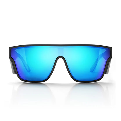SafeStyle Primes Matt Black Frame Reflectors Blue Lens Safety Spec