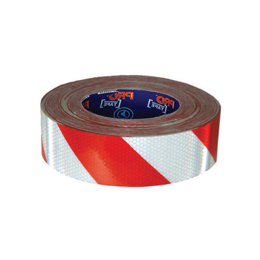 ProChoice Self Adhesive Reflective Hazard Tape Red & White. 50m x 50mm 