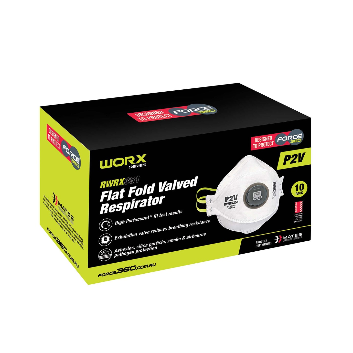 Force360 P2V Flat Fold Valved Respirator