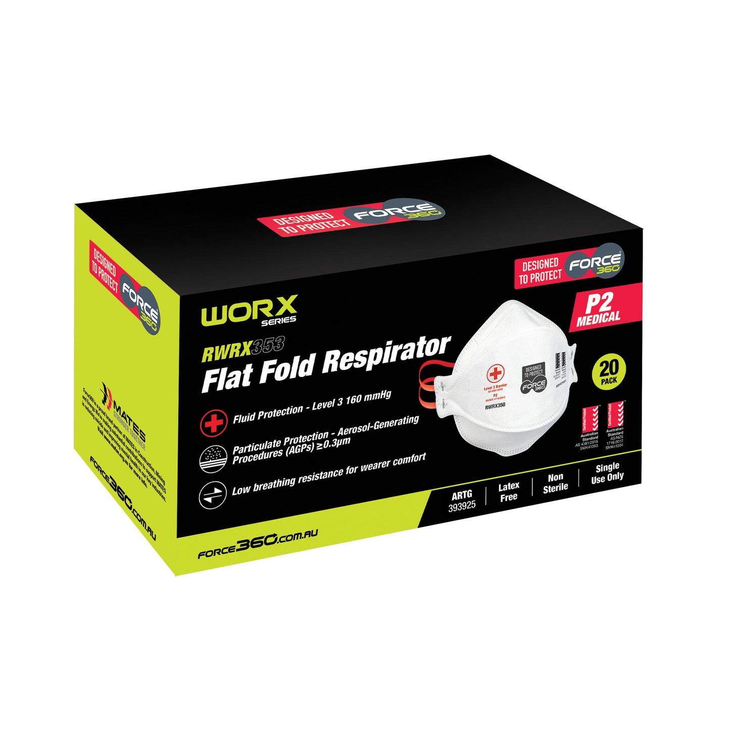 Force360 P2 Medical Flat Fold Respirator