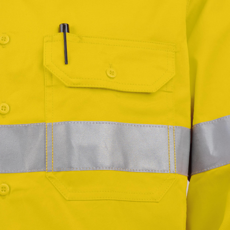 TruBrands Lightweight Vented Taped Hi-Vis Drill Shirt with Graphex® Cut Resistant Sleeve